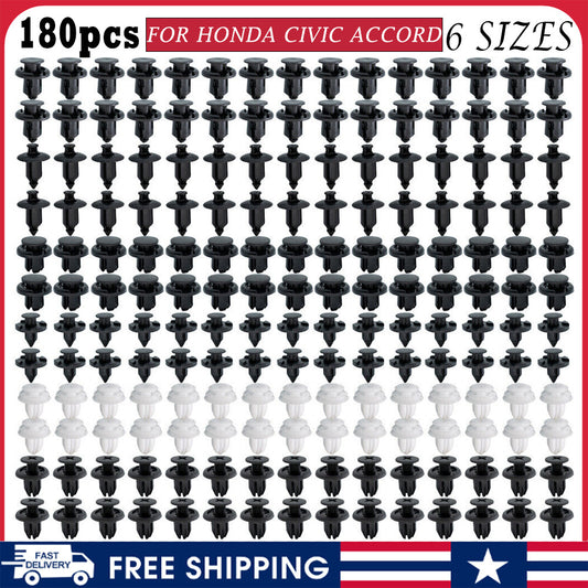 180 x Trim Panel Clips Bumper Fender Fastener Push Rivets for HONDA ACCORD for CIVIC
