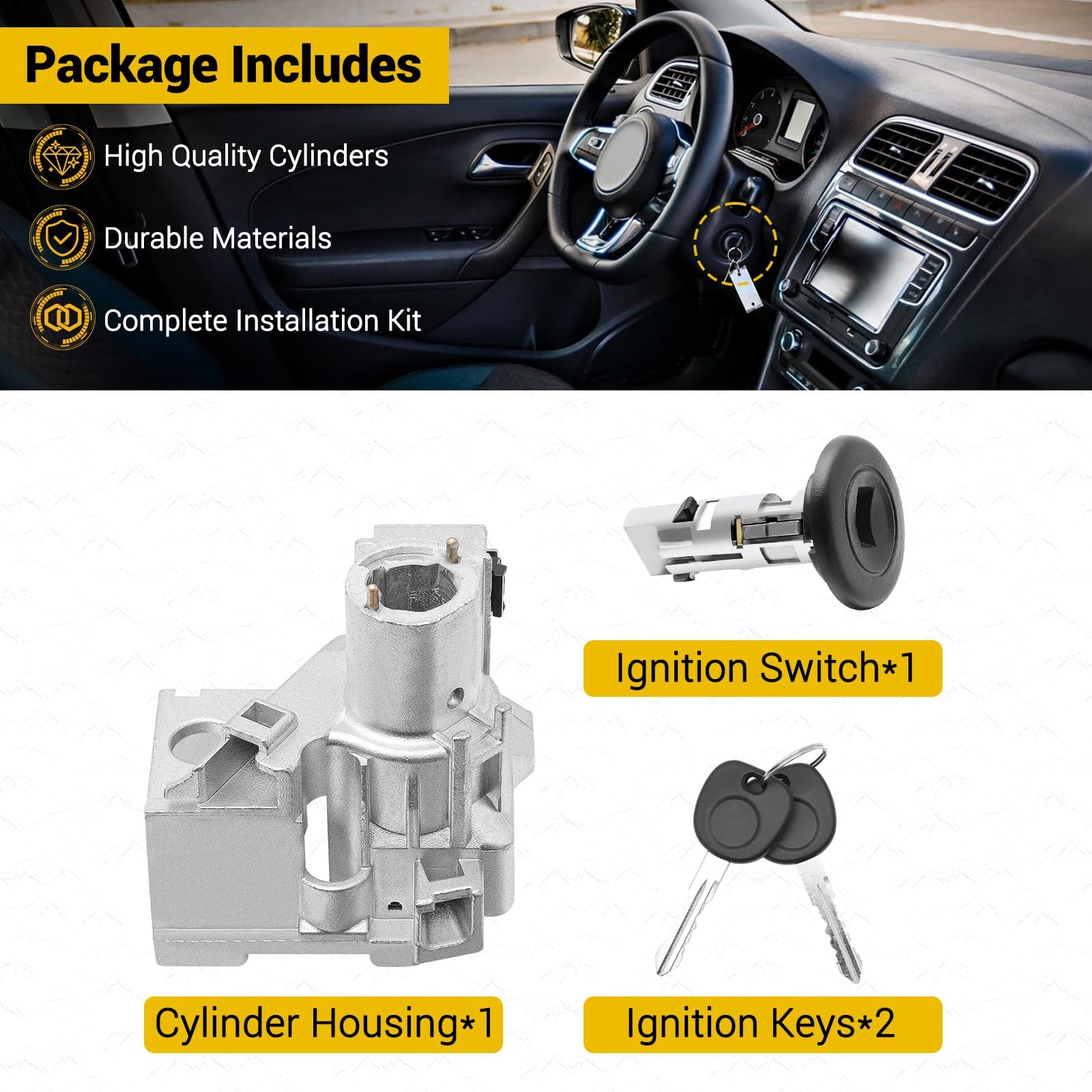 Ignition Lock Cylinder Switch W/ 2 Keys For 2001-07 for Chevy Silverado for GMC for Sierra J