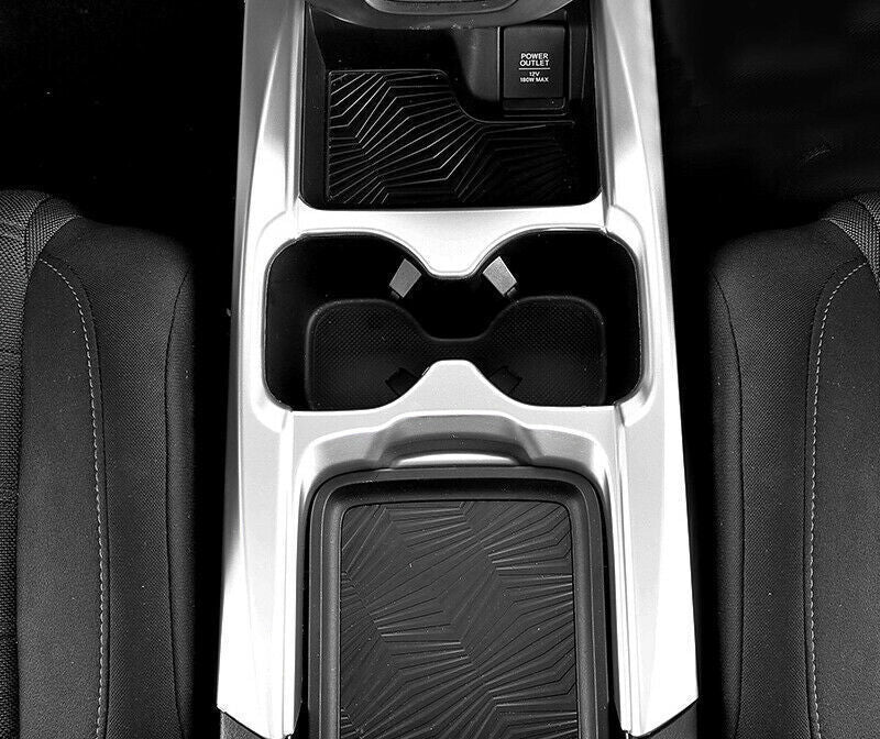 Console Gear Shift Water Cup Panel Trim for Honda CRV CR-V 17-22 Matte Silver