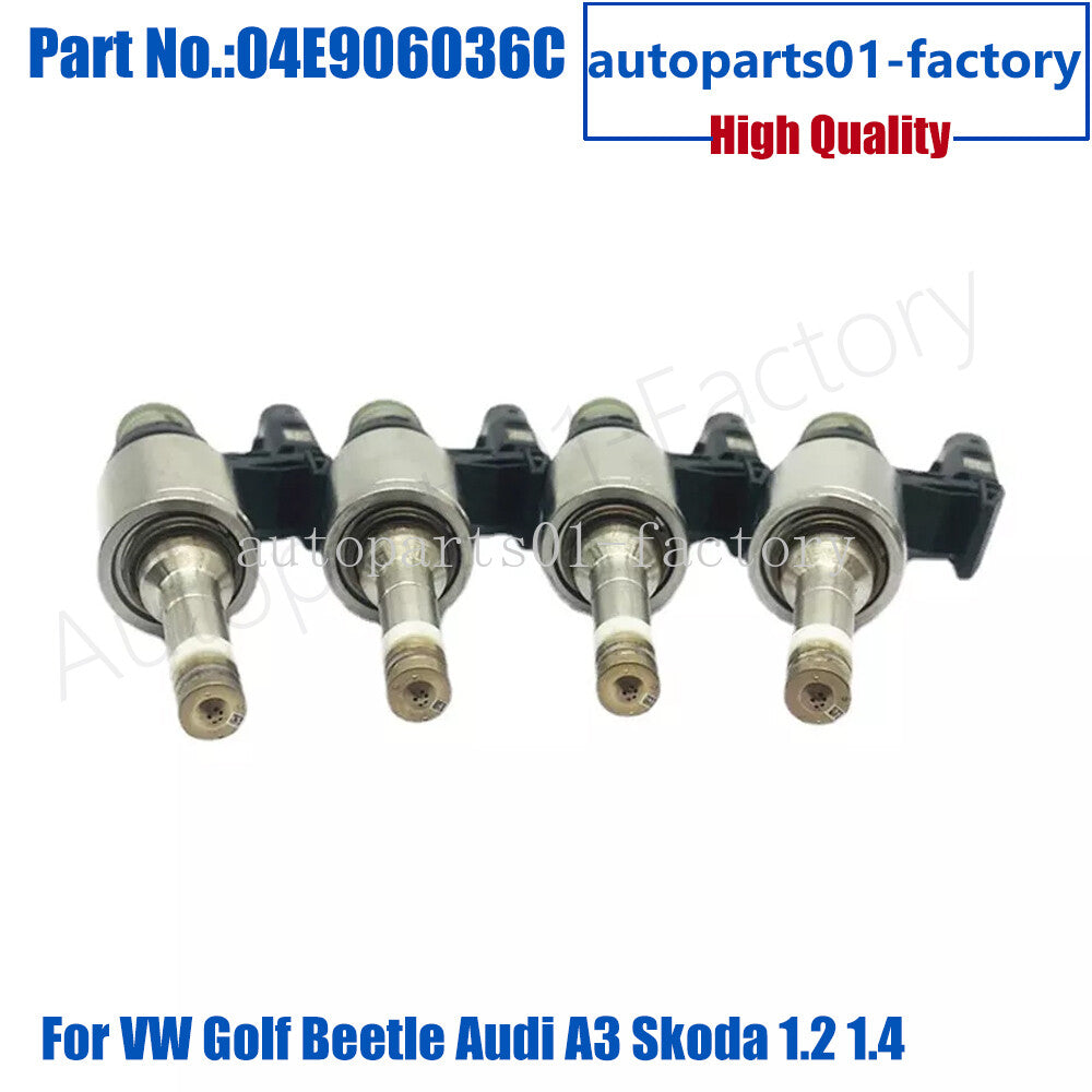4PCS Fuel Injector Nozzles for VW for Golf for Jetta for Audi A1 A3 1.2 1.4 TSI 04E906036C