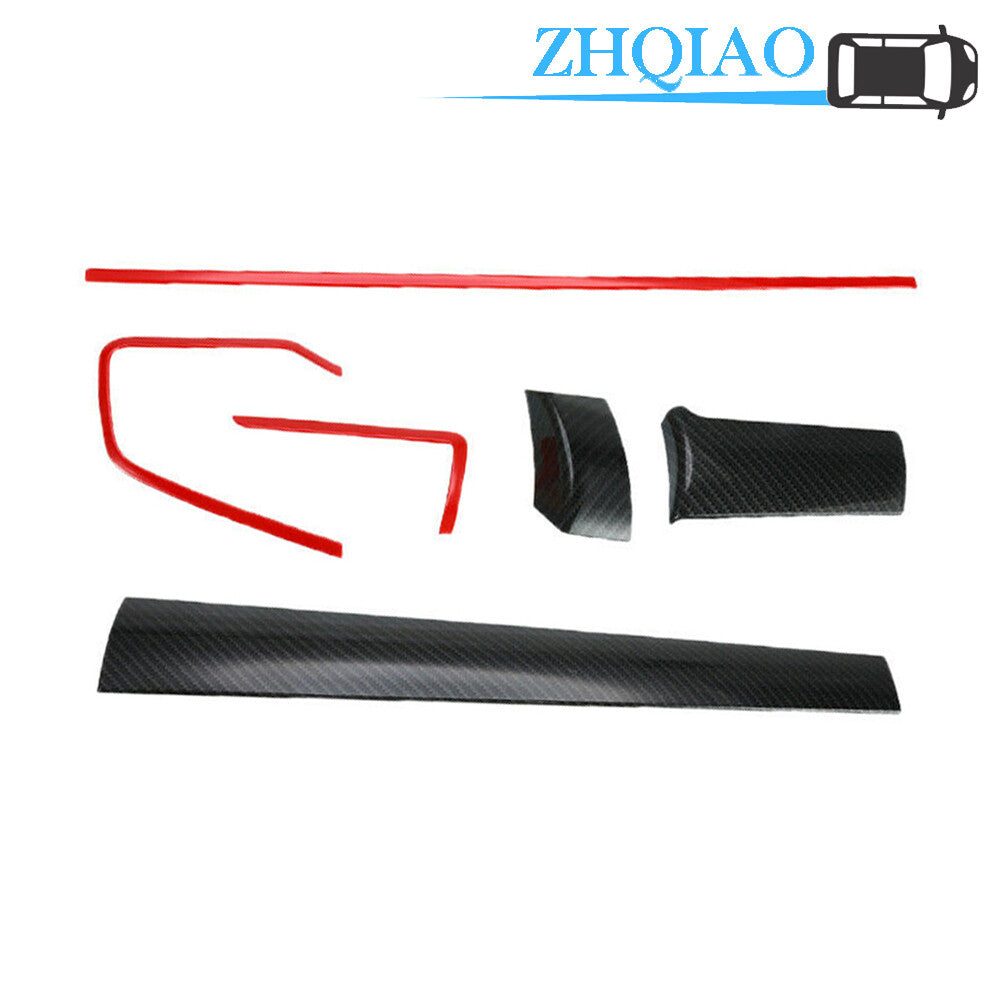 6pcs Red ABS Console Center Dashboard Cover Trim Fits for Honda for Civic 2016-2018