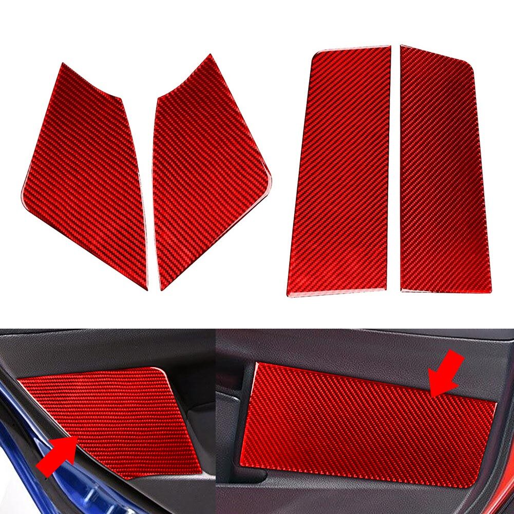 Carbon Fiber Red Door Panel Cover Trim for Subaru WRX STI 2015-2021