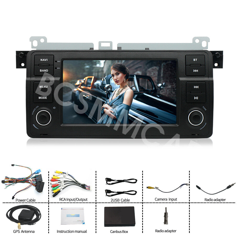 7IN GPS Video Player For Carplay 4+32GB Fit for BMW E46 4-door Sedan 1998-2005