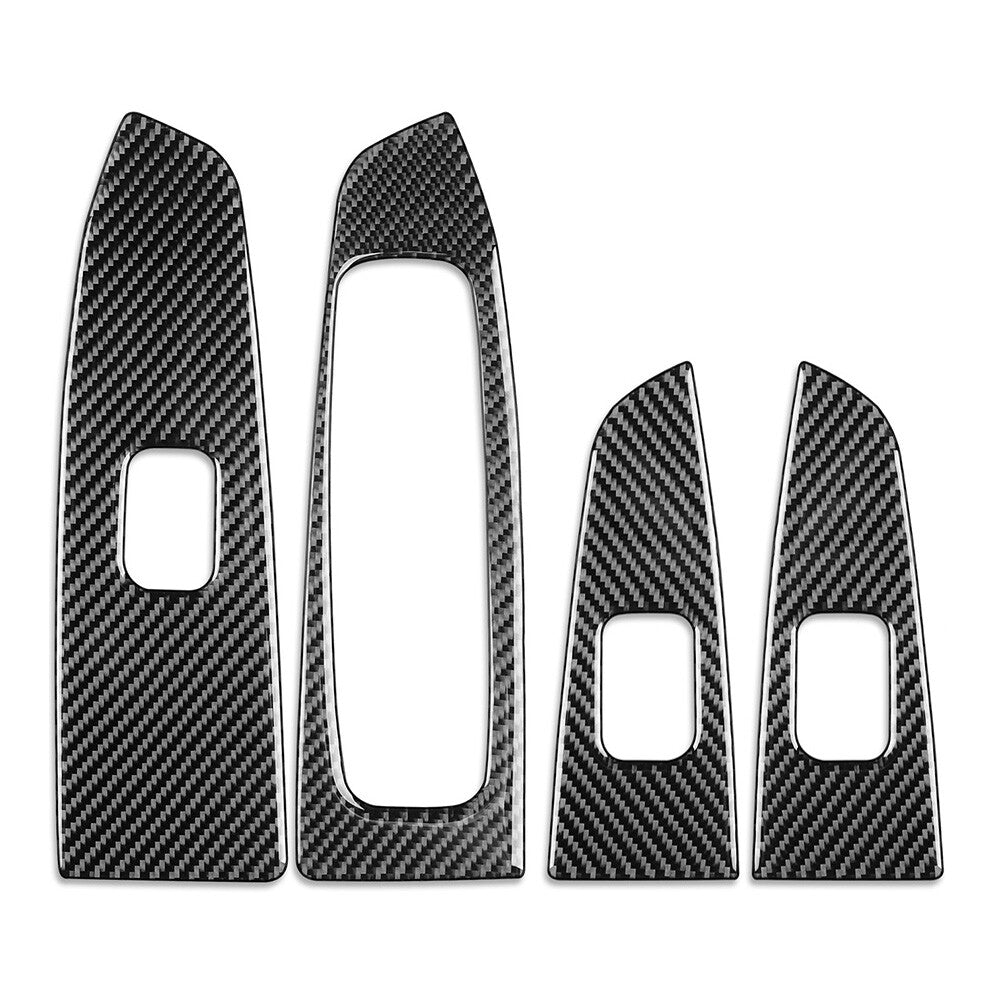 Black Carbon Fiber Window Lift Switch Panel Cover for Kia Forte Cerato K3 19-23