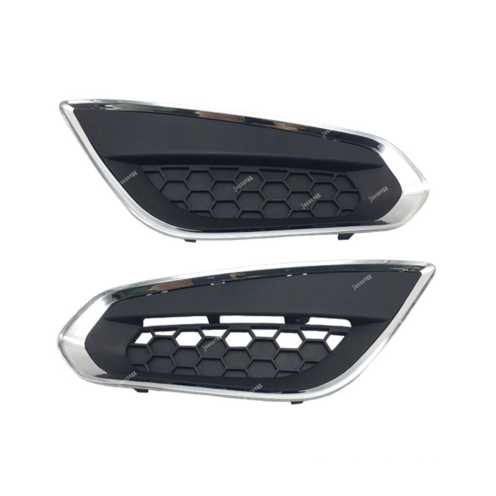 Pair Front Left +Right Bumper Grille Foglight Chrome Cover for Volvo S60 2011-13