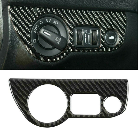 For 2015 for Dodge Charger/ for Challenger Real Headlight Switch Cover Trim Carbon Fiber