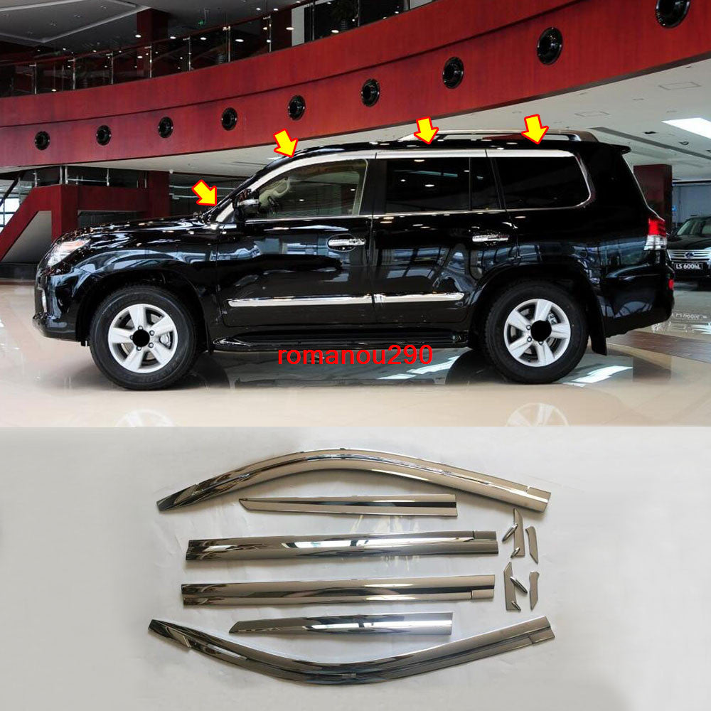 for LEXUS LX570 2008-2021 Chrome Car Window Visor Vent Shades Sun Rain Guard 10X