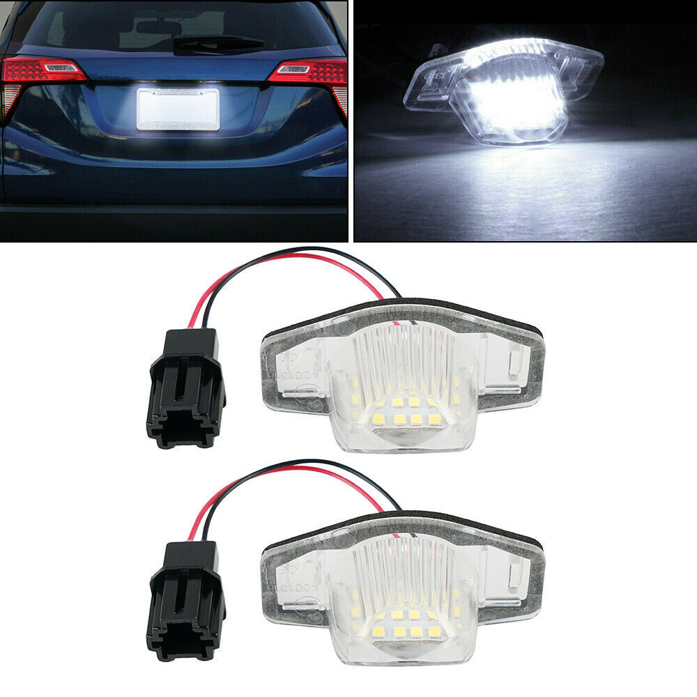 2x LED license plate lighting for Honda Jazz Insight Odyssay CRV FR-V stream