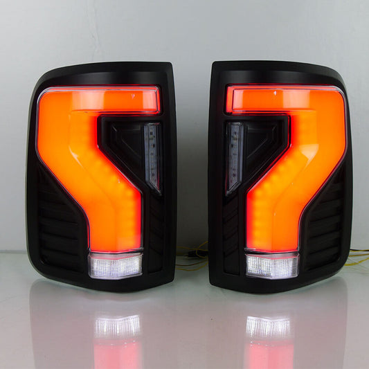 1. Dual LED taillights and rear brake stop lights suitable for Ford F-150 (2004-2008 smoked).