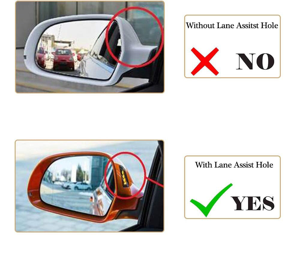 Carbon fiber style mirror cover with lane assist for Audi for A4 , B9, S4, for A5 , S5, RS5 2016+