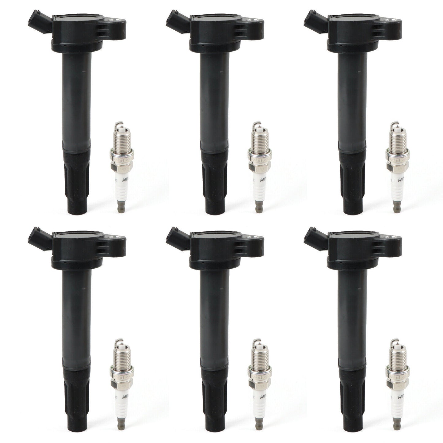 6X Ignition Coil  Spark Plugs for Toyota 90919-02251 90919-A2002 5C1749 UF598