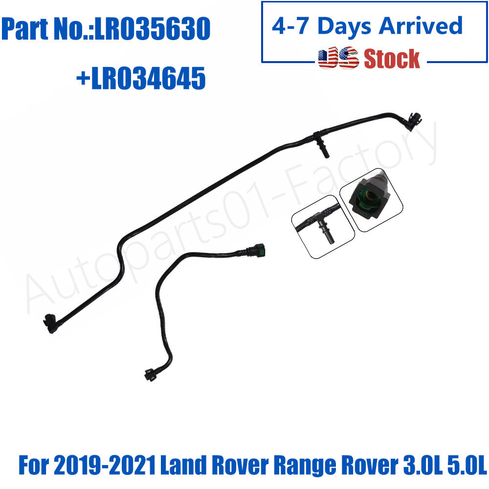 2PCS Hose For 2019-2021 for Land Rover for Range Rover 3.0L 5.0L Engine Coolant Pipe