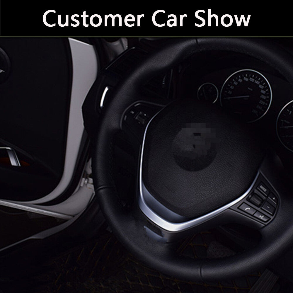 Glossy Chrome Silver Steering Wheel Cover Trim for BMW F20 F30 F34 GT 12-16