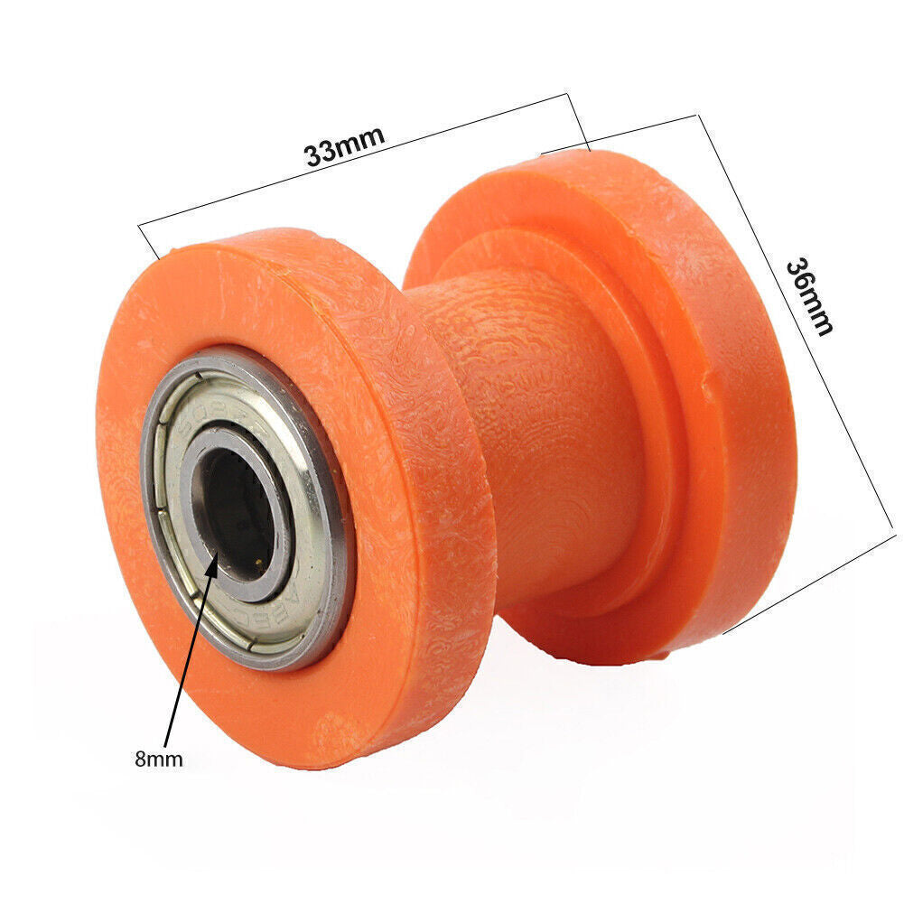 8mmChain Roller Slider Tensioner Guide Pulley Dirt Pit For Bike Motorcycle White