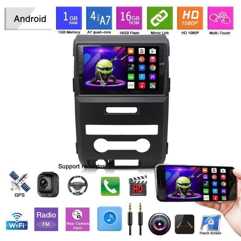 9 1+16GB For 09-12 F-150 Android 10.1 USB BT GPS Radio Stereo Dash Harness