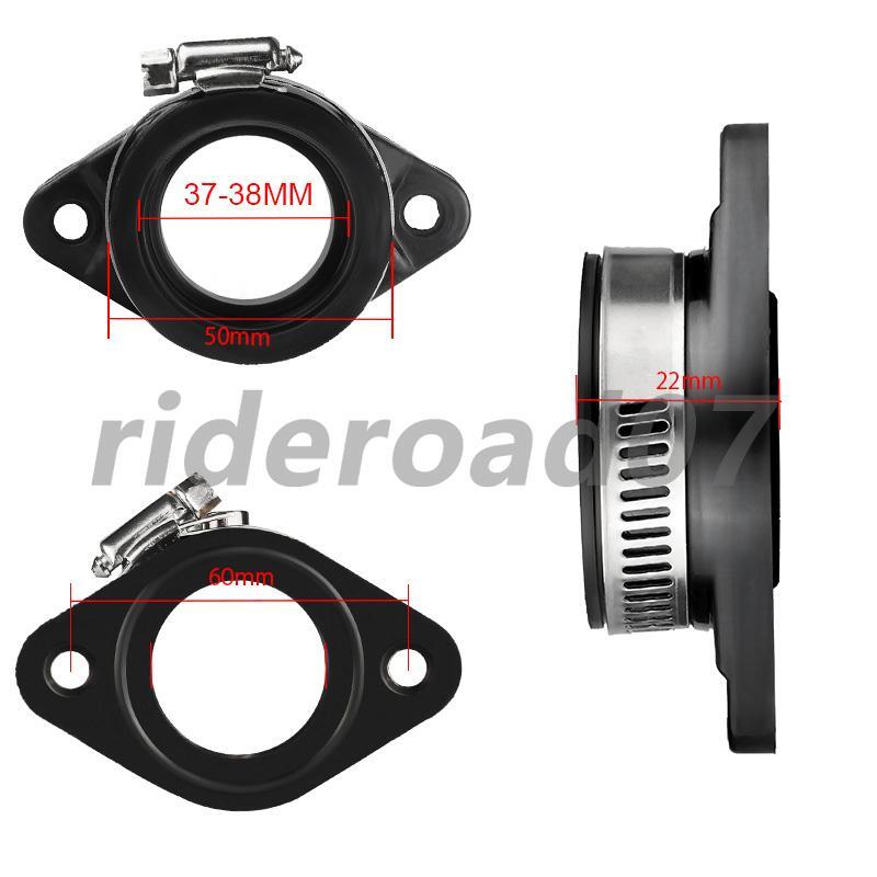 Rubber Black Intake Adapter Boot Flange Manifold For PWK 32-34mm Carburetor