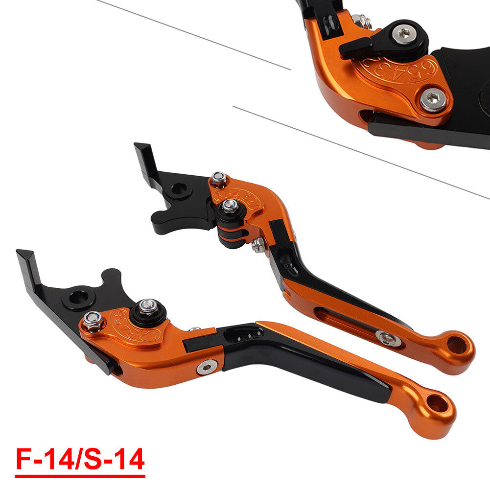 CNC Folding Extendable Brake Clutch Levers for Suzuki DL1000/V-STROM Orange