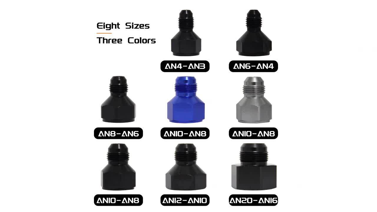2PCS 6AN AN6 FEMALE to AN4 4AN MALE REDUCER EXPANDER HOSE FITTING ADAPTOR