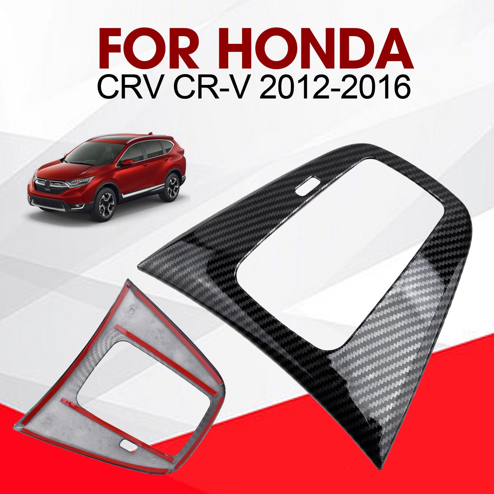 Carbon Fiber Look Gear Shift Panel Trim Cover for Honda CRV CR-V 12-16