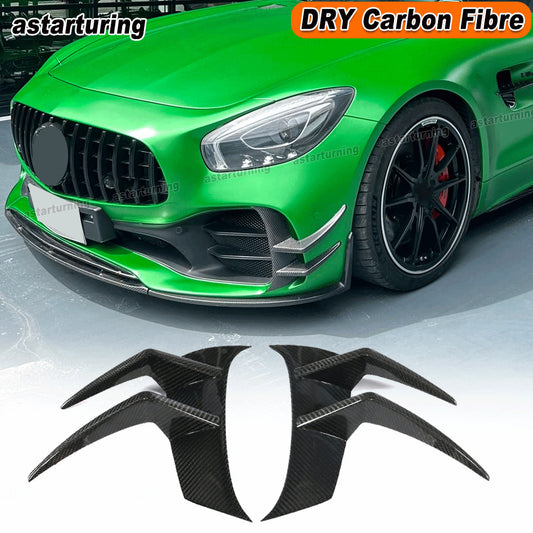 for Mercedes-Benz AMG GT R 2016-2019 Dry Carbon Front Bumper Splitters Fins Lips