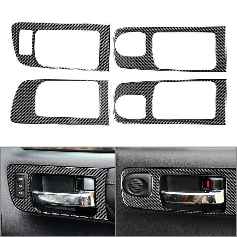 RHD Carbon Fiber Black Inner Handle Frame Trim for Toyota Tundra 2014-2021 2015