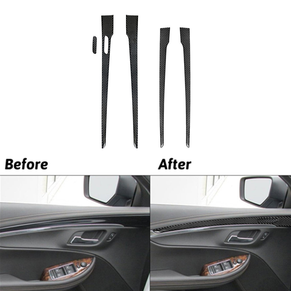Carbon Fiber Interior Rear Front Door Cover Trim for Chevy Impala 2014-2020