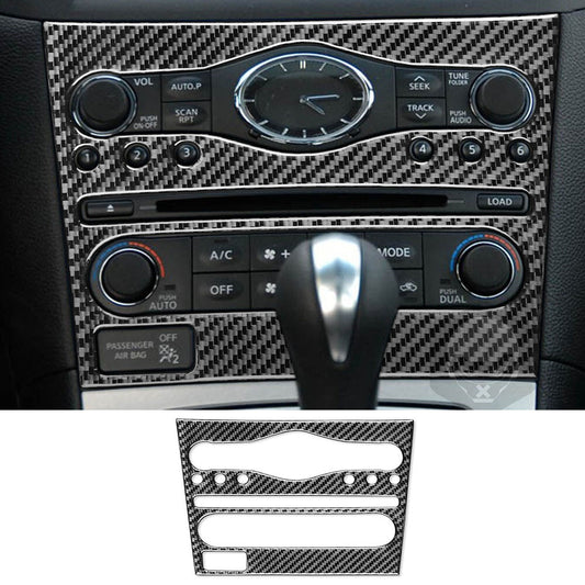 Carbon Fiber Console CD AC Swtich Panel Cover Fit for Infiniti G37 Sedan 2007-13