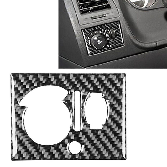 Carbon Fiber Headlight Switch Panel Cover Trim for Dodge for Challenger 2008-2014