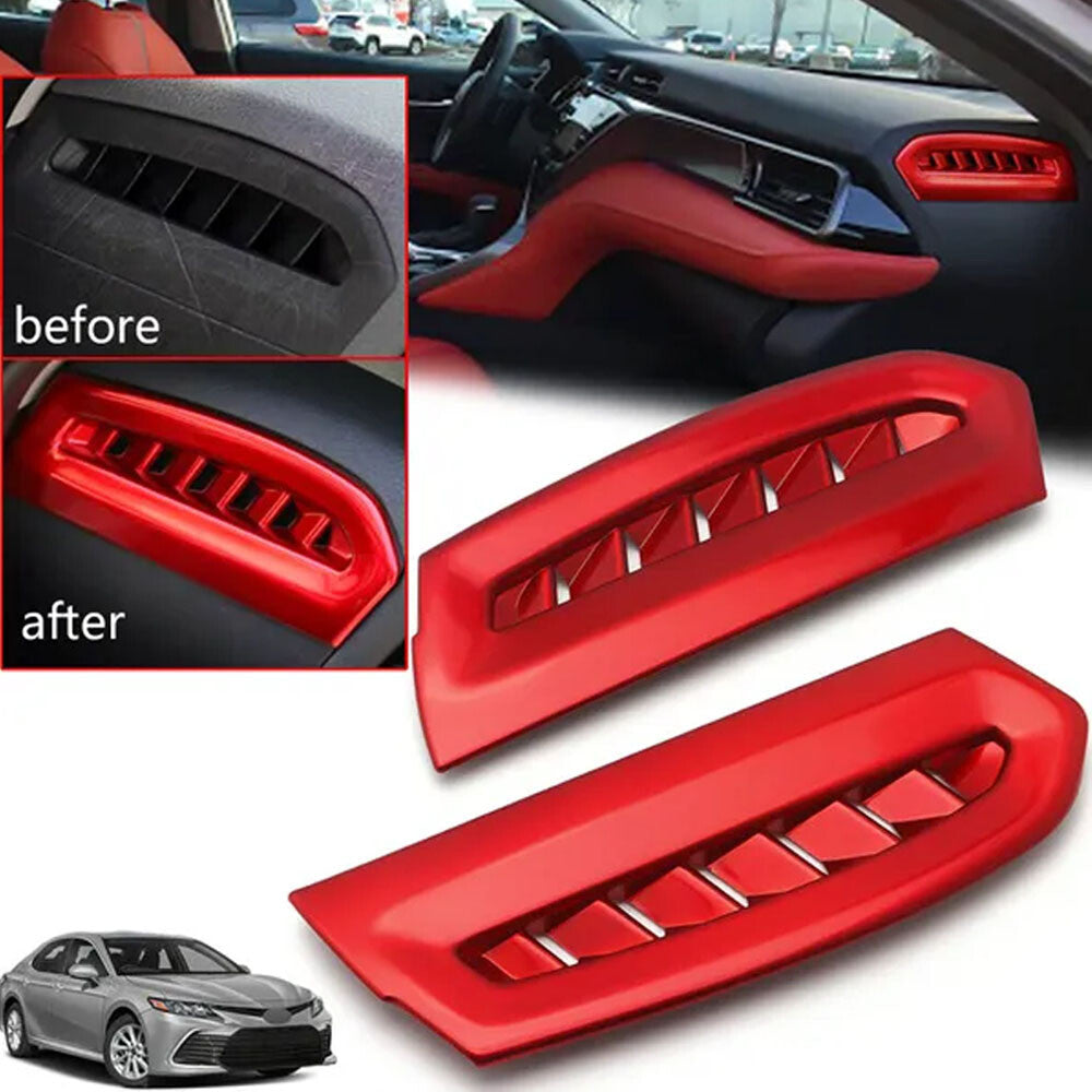 2Pcs Red Side Air Vent Outlet Cover TrimInterior for Toyota for Camry 2018-2024