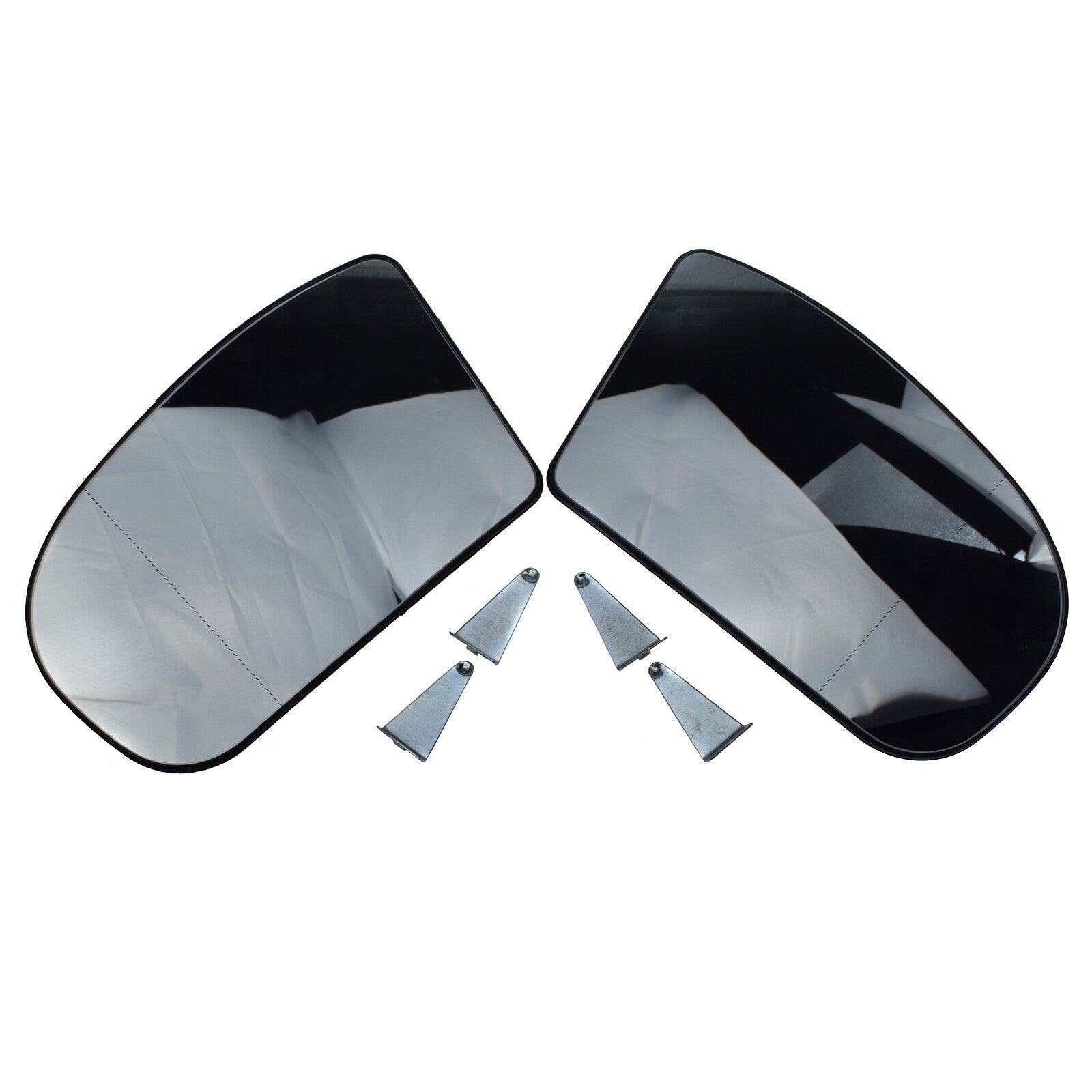 A pair of left and right mirror glass heating strips with backplates suitable for Mercedes C230, C350, E350, E500