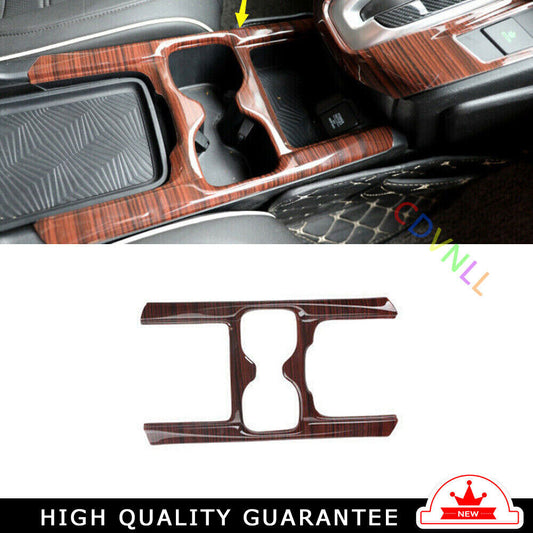 Middle Console Drinking Glass Trim for Honda CRV CR-V 2017-2022 Red Wood Grain