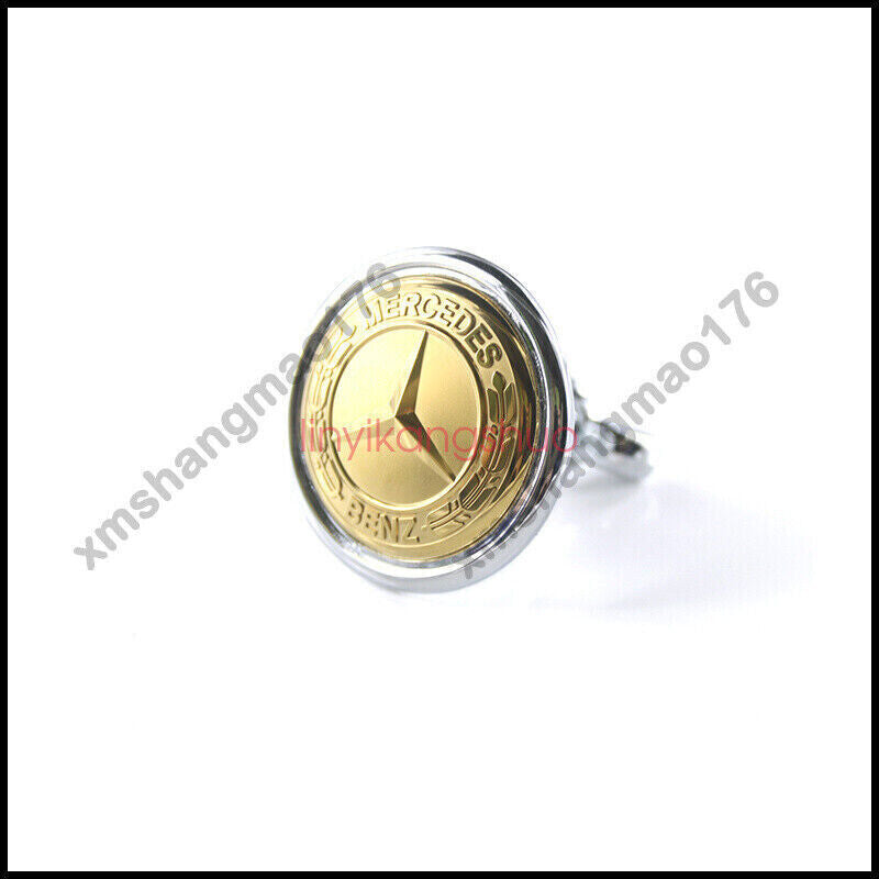 Gold Bonnet Badge Hood Black Emblem FOR NEW C S E Class W204 W211 44mm