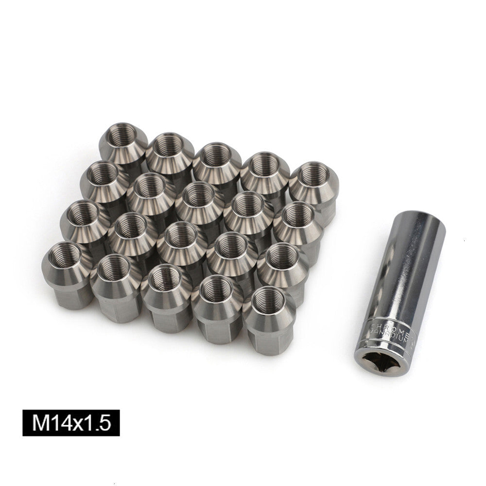 24-piece pack of 35mm stainless steel wheel nuts, lug nuts, hexagonal, 19mm, M141.5, high strength.