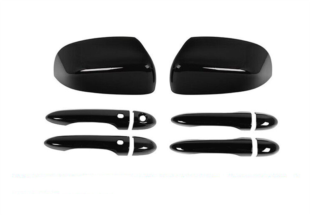 Black Side Rearview Mirror Door Handle Trim for Jeep Cherokee 14+ Compass 2017+