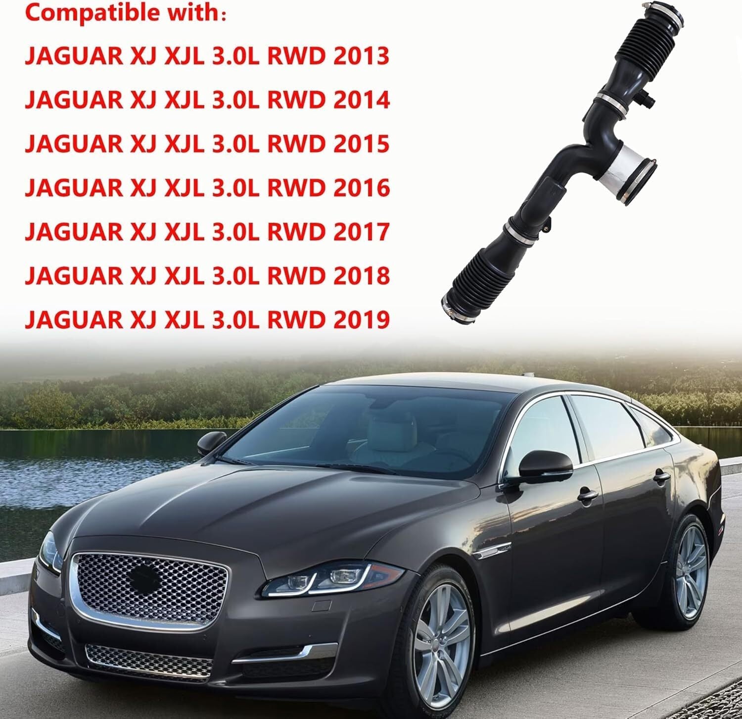 For 2013-2019 for JAGUAR XJ XJL 3.0L RWD C2D17107 AIR INTAKE RESONATOR HOSE TUBE