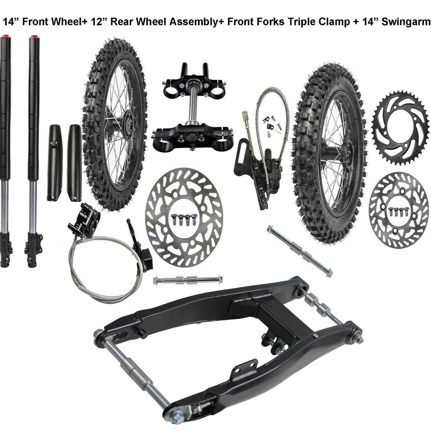14 12 Wheels 80/100-12 60/100-14 Tyre Front Forks Swingarm CRF50 CRF70 KLX110