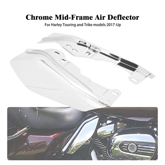 Chrome Mid-Frame Air Heat Deflectors for Harley Touring Electra Road Glide 17-23