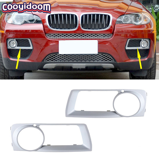 1. Dual chrome fog light bezel trim kit for 2012-2014 for BMW X6 E71