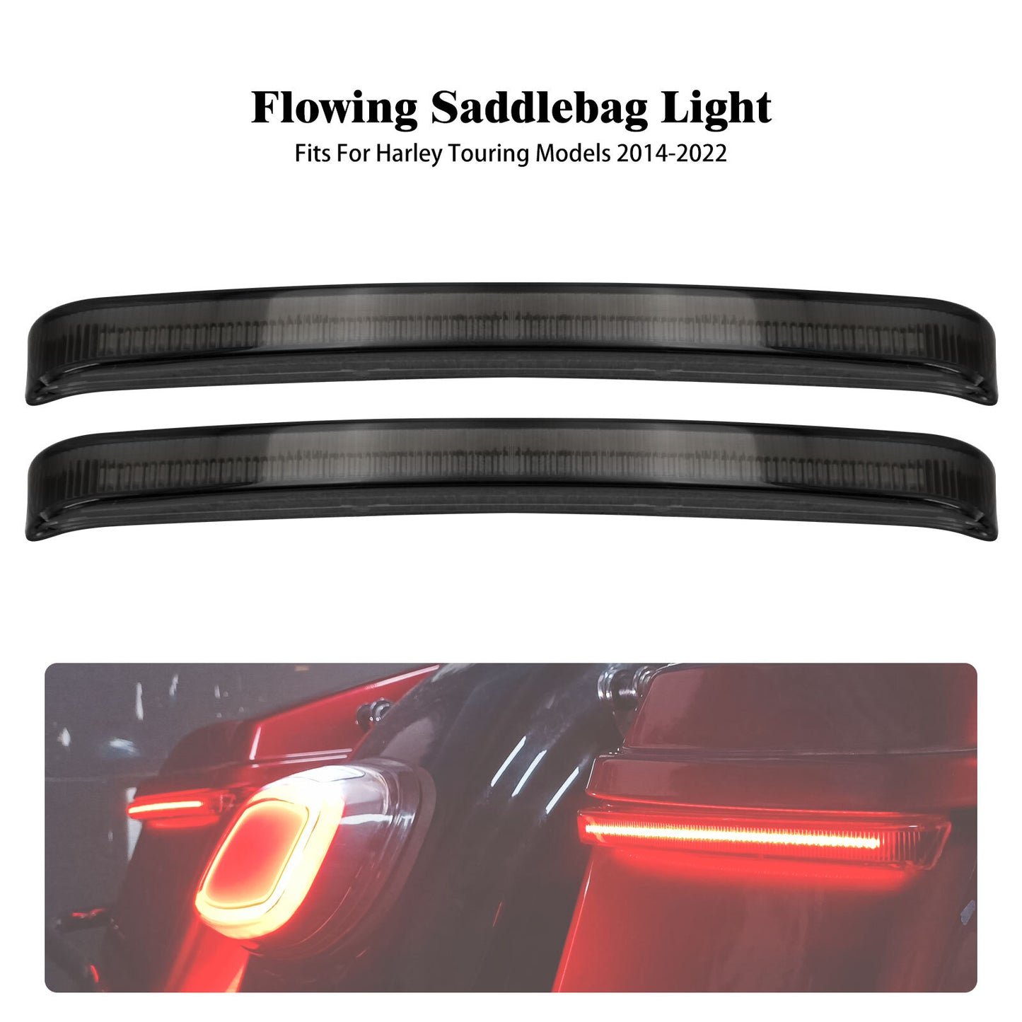 Smoke Saddlebag Turn Signal Brake Light Fit for Harley Road Electra Glide 14-23