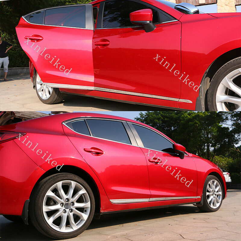 Silver Panel Side Door Body Molding Trim Cover for Mazda 3 Axela sedan 2017-2018