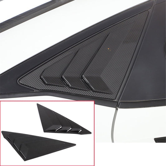Rear Window Triangular Glass Shutter Trim for Honda for Civic 11th 2022-23ABS Carbon