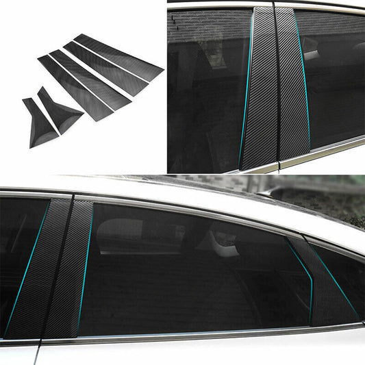 for Hyundai Sonata 2020-2023 Carbon Fiber PC Door Window Pillar Posts Cover Trim