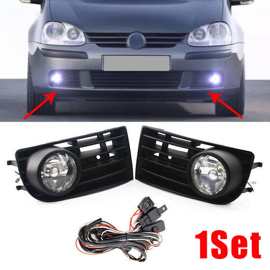 1 Set Led Fog Lights Lamps Grille for VW for Golf 5 Mk5 Rabbit 2003-2009