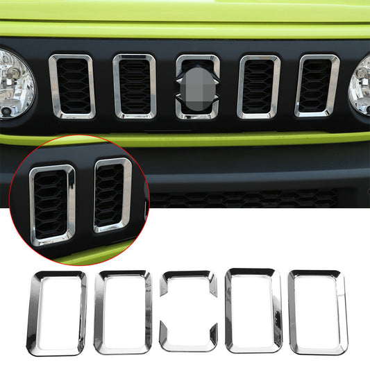 6¡ÁChrome ABS Exterior Front Grill Grille Inserts Trim for Suzuki for Jimny 2019-2022