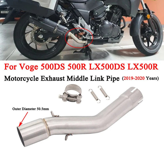 51mm Exhaust Mid Link Pipe for Voge 500DS/500R/LX500R, for Suzuki DL250 2019-2020