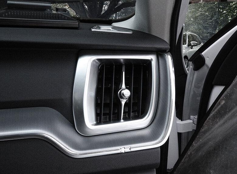 for Volvo XC60 2018-2023 Matte Silver Air Conditioning Air Outlet Vent Trim 2PCS
