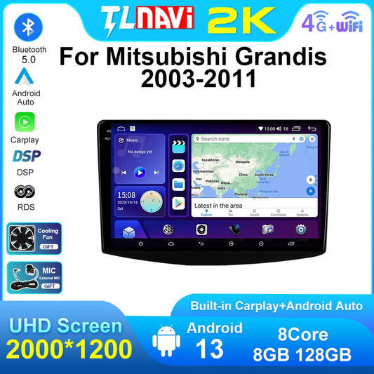 for Mitsubishi Grandis 2012-2018 Car Radio Android Auto Screen GPS Stereo Player