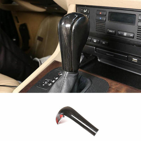 Black Wood Grain Console Gear Shift Knob Trim 1X for BMW 3-Series E90 2005-2012