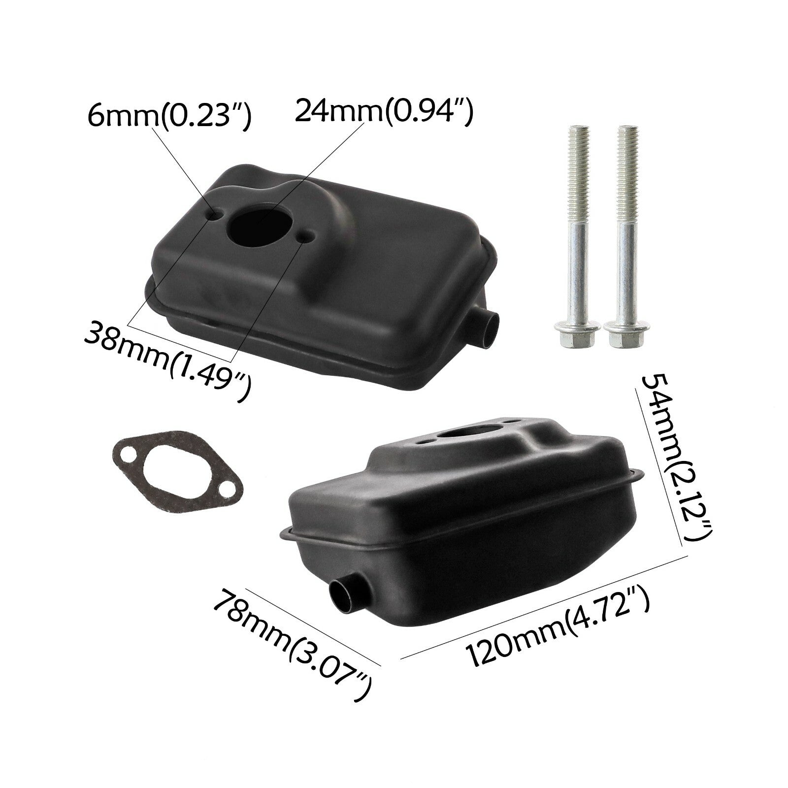 43cc 49cc MUFFLER 2 STROKE EXHAUST PORT MOPED Bike GOPED for Mini Pocket Scooter