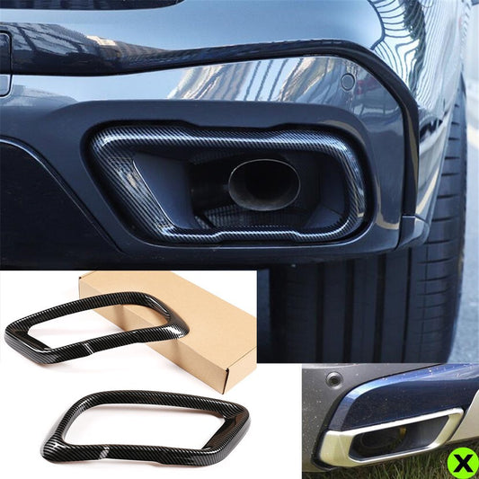 Steel Carbon Exhaust Muffler Tail Pipe Trim for BMW X5 G05 X6 G06 X7 G07 2019-22